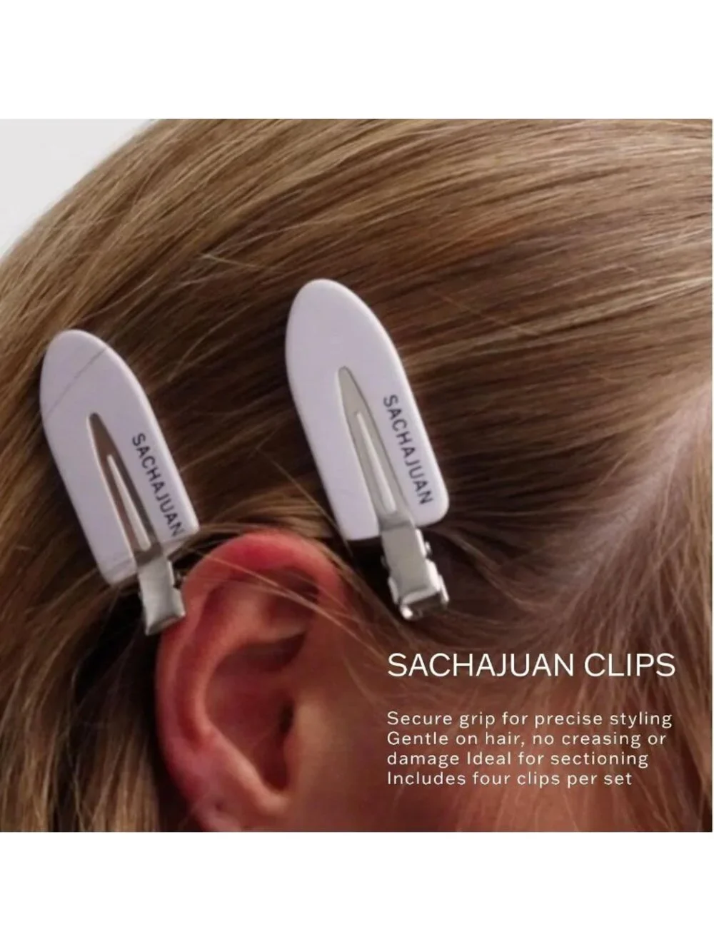 Set of 4 Secure Grip Hair Clips | Gentle Hold, No Creasing, Professional Styling